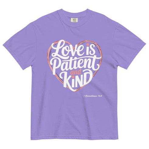 Love is Patient and Kind Christian Bible Verse T-Shirt